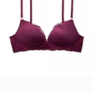 Victoria's Secret Maternity Lace-Trim Plunge Bra in Deep Berry Plum